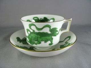 Wedgwood Chinese Tigers Green Cup & Saucer Set,  2 Available