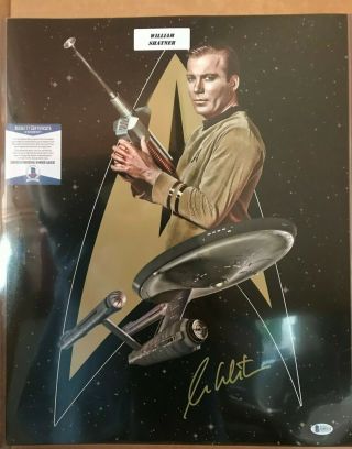William Shatner (captain Kirk Star Trek) Signed 16x20 Photo Beckett