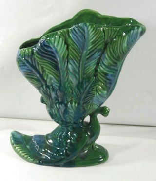 Vintage Mid Century " Royal Haeger " Pottery U.  S.  A.  Made Peacock Vase