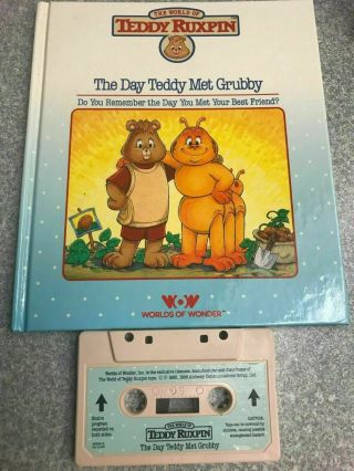 Teddy Ruxpin - The Day Teddy Met Grubby - Book And Tape