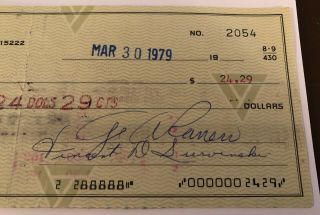 George A.  Romero & Reggie Jackson SIGNED Check Autograph 1979 - Zombies 2