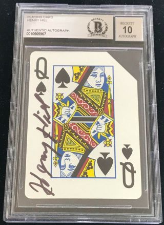 Henry Hill Signed Playing Card Goodfellas Movie Mobster Beckett Bas Grade 10