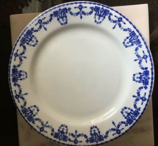 11 Vintage “elise” Salad Plates Blue And White By Wood & Sons Made In England