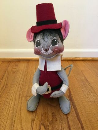 Vintage Annalee Thanksgiving Pilgrim Boy Mouse Doll - 100 To Animal Shelter