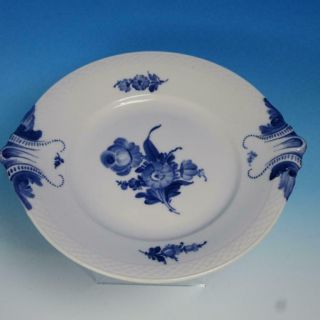 Royal Copenhagen Denmark China - Blue Flowers Braided - Handled Cake Plate 8162