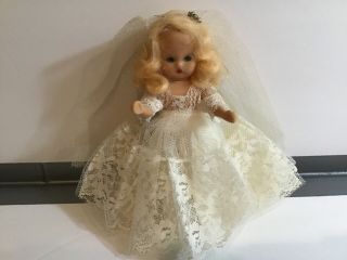 Vintage - Nancy Ann Storybook Bride Doll Plastic W/sleepy Eyes