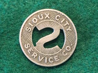 Vintage Sioux City Service Co.  Good For One Fare Transit Token Iowa