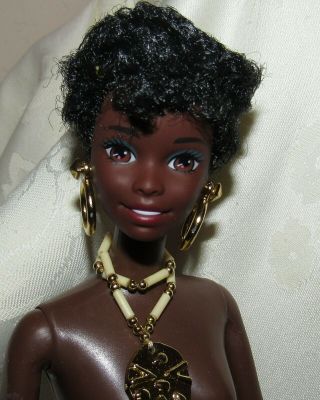 Nude Barbie Doll Aa African American Short Black Hair For Ooak