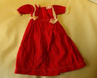 Antique Lace Trimmed Red Dress for China Doll 3