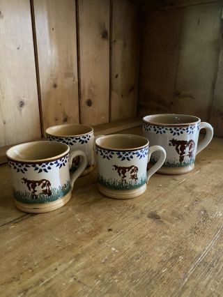 Nicholas Mosse Pottery,  Made In Ireland,  Landscape Cow,  Set Of Mugs
