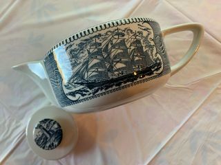 Currier & Ives Royal China " Clipper Ship " Teapot W/ Lid