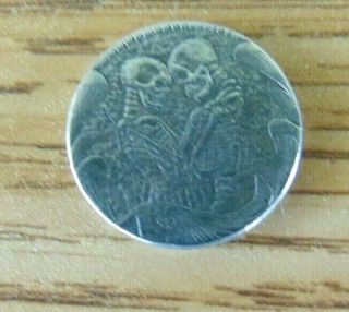 Hobo 1936 D Buffalo Nickel With Skeletons Hugging Coin Exonumia Novelty