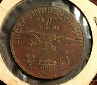Vintage 1927 Charles Lindbergh Medal / Token / Lucky Lindbergh Coin / St Louis