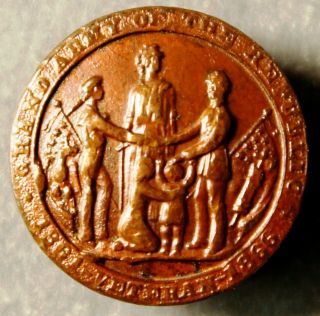 Bronze Button Dated 1861 - 1866 Veterans Grand Army Of The Republic