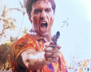 Al Pacino Signed Autographed 11x14 Photo Scarface Tony Pointing Gun Gv718359