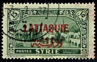Latakia Scott 19 Fifteen Piasters 1931 - 1933 Issue Stamp