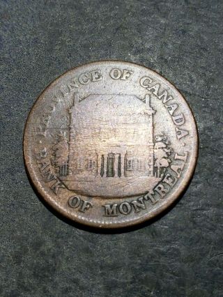 1844 Canada Bank Of Montreal 1/2 Penny Token