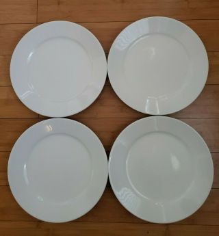 Set Of 4 Apilco 11 " White Dinner Plates Made In France From Williams Sonoma