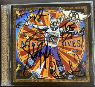 Aerosmith Nine Lives Cd Signed Autographed