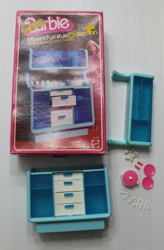 Vintage 1978 Barbie Mattel Dream Furniture Dining Buffet China Cabinet Box 2470