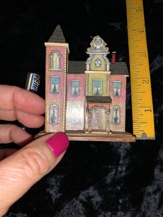 5 Mini Doll House For A Dollhouse Wood/paper Handcrafted Made To Look Antique