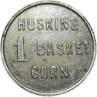 Byron Illinois Good For Token R Hohenadel Jr & Co Husking 1 Basket Of Corn 2