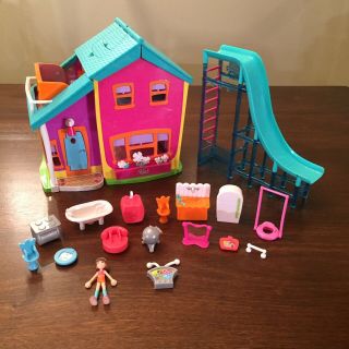 Polly Pocket Magnetic Doll House Elevator Mattel 2002 Playset Toy With Slide
