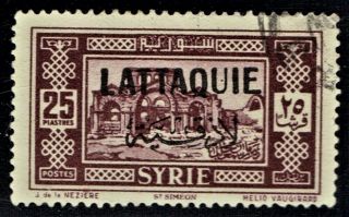 Latakia Scott 20 Twenty Five Piasters 1931 - 1933 Issue Stamp