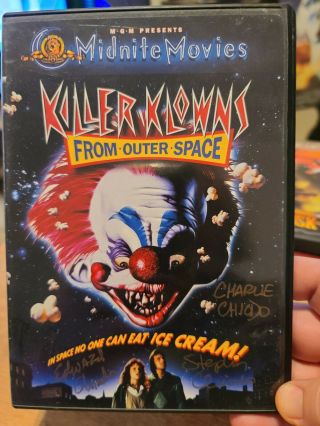 Killer Klowns From Outer Space Dvd Signed By The Chiodo Brothers.  Rare.  Horror
