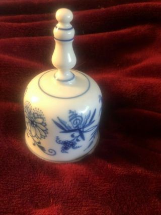 Vintage Meissen Blue Onion Bell With Clapper,  Cross Swords Mark