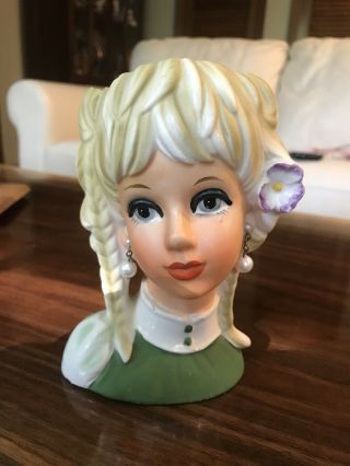 Vintage 1960’s Ruben Girl Lady Head Vase