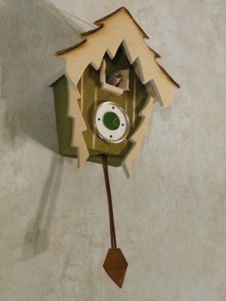 1 Vintage Miniature Doll House Cuckoo Clock Or Wood Ornament Romania
