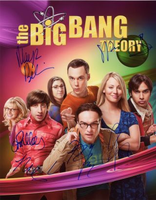 Big Bang Theory Hand Signed By Cast Of All 7 Series Glossy Photo 10x8