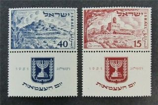 Nystamps Israel Stamp 46 - 47 Og Nh $40