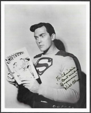 Kirk Alyn As Superman In Person Hand Signed Portrait Photo