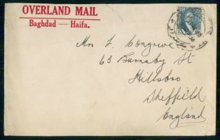 Mayfairstamps Iraq 1930s Overland Mail Baghdad - Haifa To England Cover Wwg43215