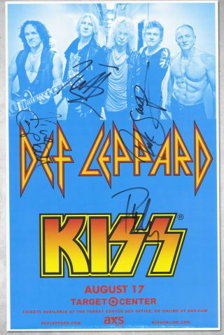 Def Leppard Autographed Concert Poster Phil Collen,  Vivian Campbell,  Joe Elliot