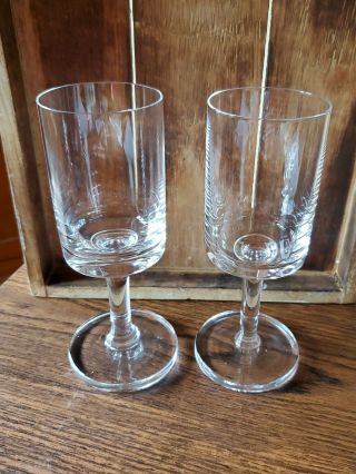 Pair Vintage Dansk Designs France Crystal Karin Water Goblet Glass Stemware X2