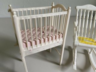 Barbie Bedtime Baby Crib Musical 2000 Mattel With Rocking Chair Pre - Owned 2