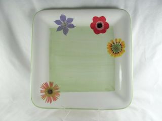 2 Certified International Garden Party Dinner Plates,  10 - 7/8 ",  Square