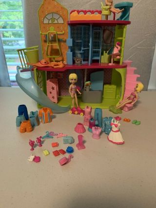 Polly Pocket House With Dolls And Accessories