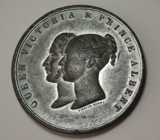 1844 Queen Victoria & Prince Albert Royal Exchange London Tin Medal