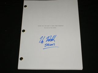 Kane Hodder Signed Friday The 13th Jason Takes Manhattan Part 8 Full Script