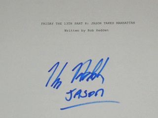 KANE HODDER Signed Friday the 13th Jason takes Manhattan Part 8 Full SCRIPT 2