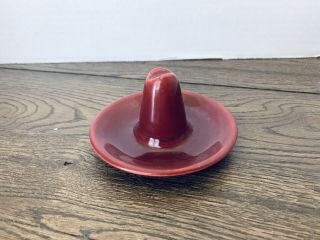Bauer Ring Ware Pottery Cowboy Hat Ashtray Burgundy