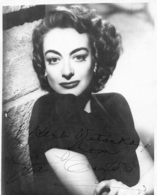 " Vintage:.  " Mildred Pierce " Actress: Joan Crawford Signed Sepia Photo