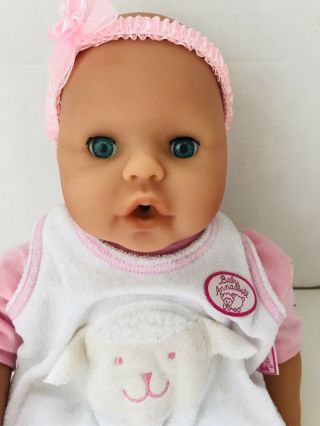2002 Baby Annabell Interactive 18” Doll By Zapf Creations Electronic/working
