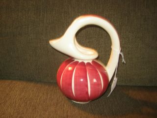 Honey Jug,  Purinton Pottery,  " Red,  " Piece,  No Damage Hard To Find.