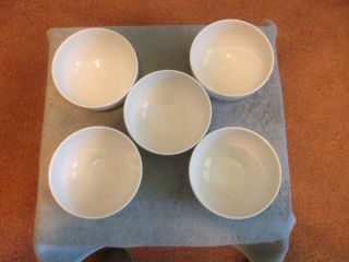 Apilco Porcelain White Soup Cereal Rice Coupe Bowl 5 1/4 " Set Of 5 France