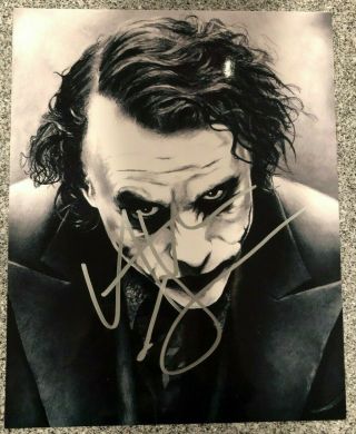 Heath Ledger Signed Photo B&w Glossy Drawing Dark Knight Joker Autograph